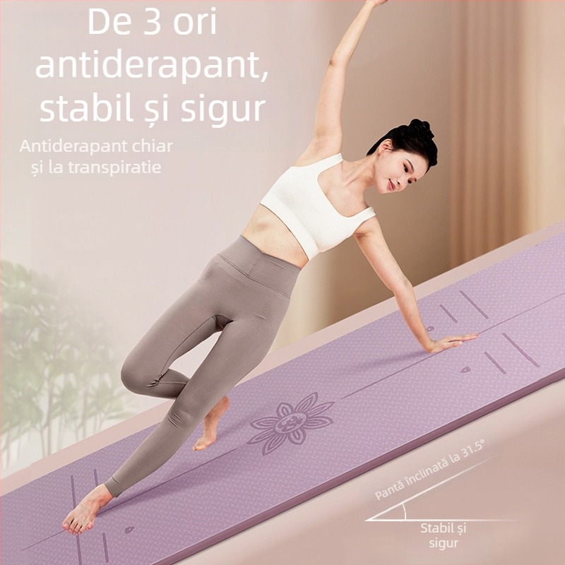 Zhenle Saltea de yoga ecologică, antiderapantă, absorbantă de șocuri, silențioasă, saltea specială de fitness, lărgită și îngroșată, saltea de dans aerobic acasă