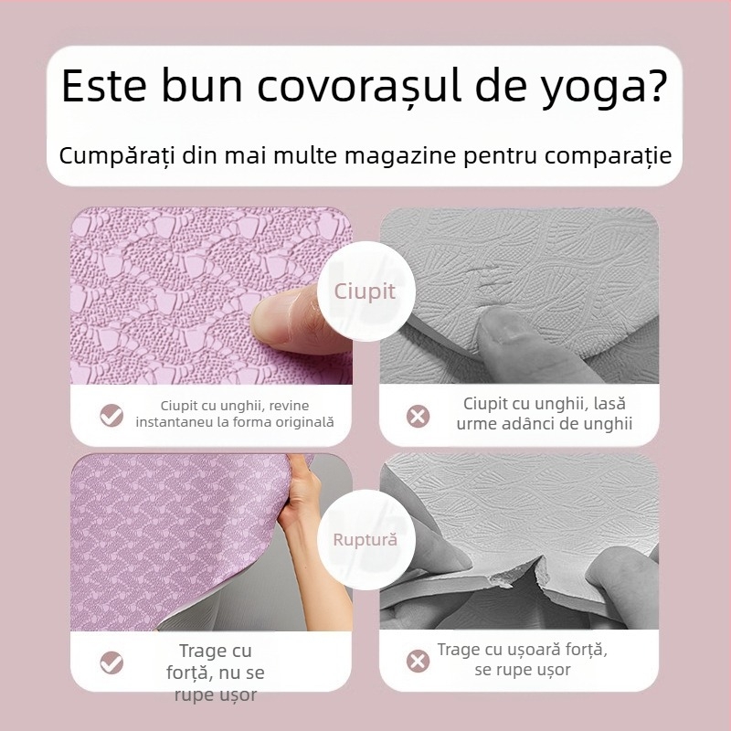 Zhenle Saltea de yoga ecologică, antiderapantă, absorbantă de șocuri, silențioasă, saltea specială de fitness, lărgită și îngroșată, saltea de dans aerobic acasă