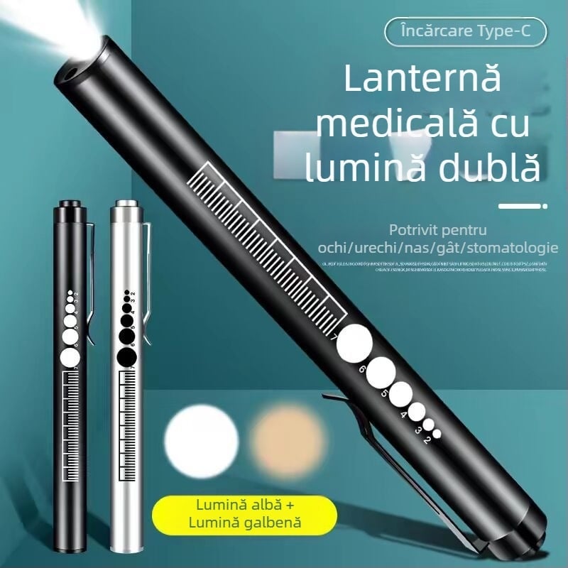 Elev stilou doctor asistentă copii dimineața inspecție USB reîncărcabilă oftalmologie otorinolaringologie orală mică lanternă medicală LED