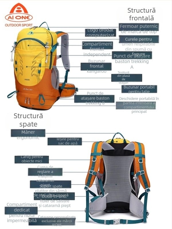 Aiwang, rucsac de alpinism în aer liber, suspendat, impermeabil, pentru bărbați și femei, pentru camping, drumeții, ciclism, 30L