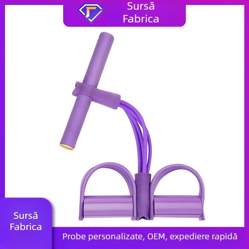 Extractor de pedale Shrimp Brand, dispozitiv de asistență pentru abdomene cu 4 tuburi, pentru yoga, cu 6 tuburi, pentru reducerea grăsimilor, cu patru tuburi, coardă de tensiune pentru fitness