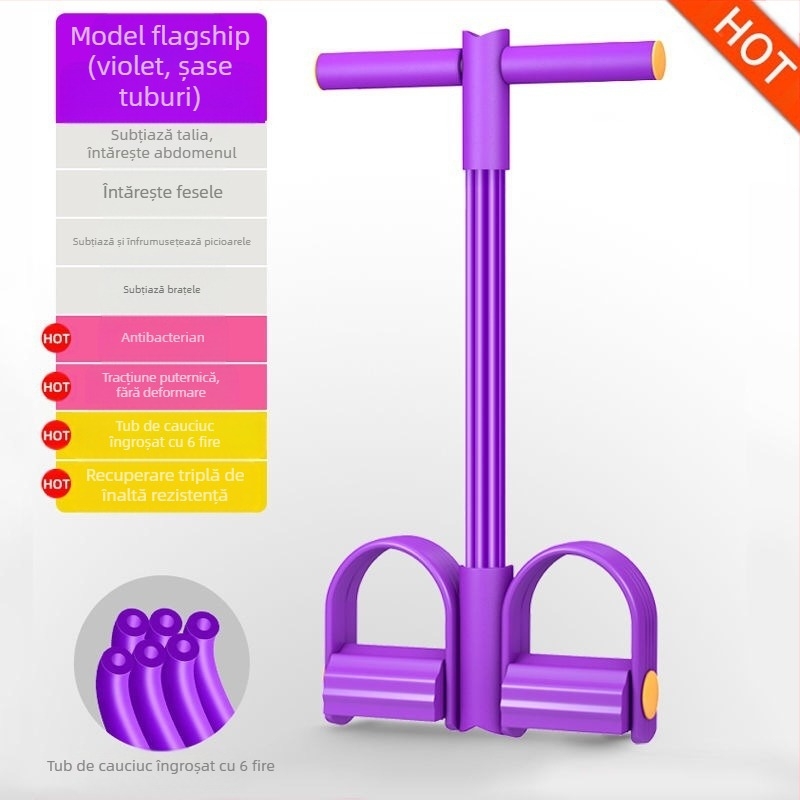 Extractor de pedale Shrimp Brand, dispozitiv de asistență pentru abdomene cu 4 tuburi, pentru yoga, cu 6 tuburi, pentru reducerea grăsimilor, cu patru tuburi, coardă de tensiune pentru fitness