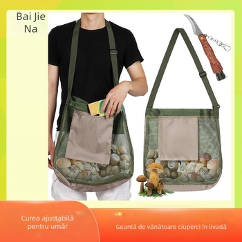 Geantă de cules ciuperci sălbatice, pliabilă, pentru exterior, cu camuflaj, respirabilă, cu dublu față, pentru livada Amazoniană, pentru cules ciuperci sălbatice