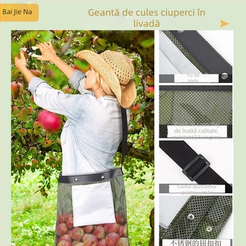 Geantă de cules ciuperci sălbatice, pliabilă, pentru exterior, cu camuflaj, respirabilă, cu dublu față, pentru livada Amazoniană, pentru cules ciuperci sălbatice