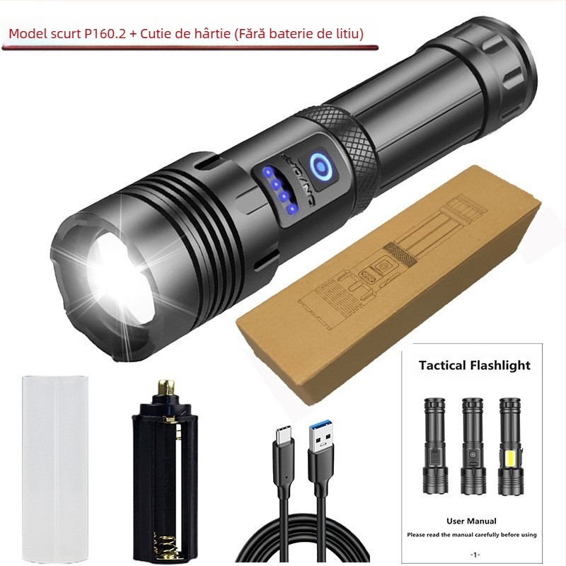 Lanternă telescopică cu zoom P70, lanternă reîncărcabilă multifuncțională pentru exterior cu LED-uri, nouă și transfrontalieră