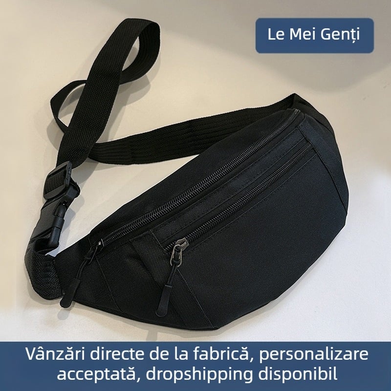 Geantă de talie mare pentru bărbați și femei, geantă de umăr Crossbody, geantă de piept, rucsac la modă, portofel multifuncțional, culoare solidă, casual, pentru bărbați și femei