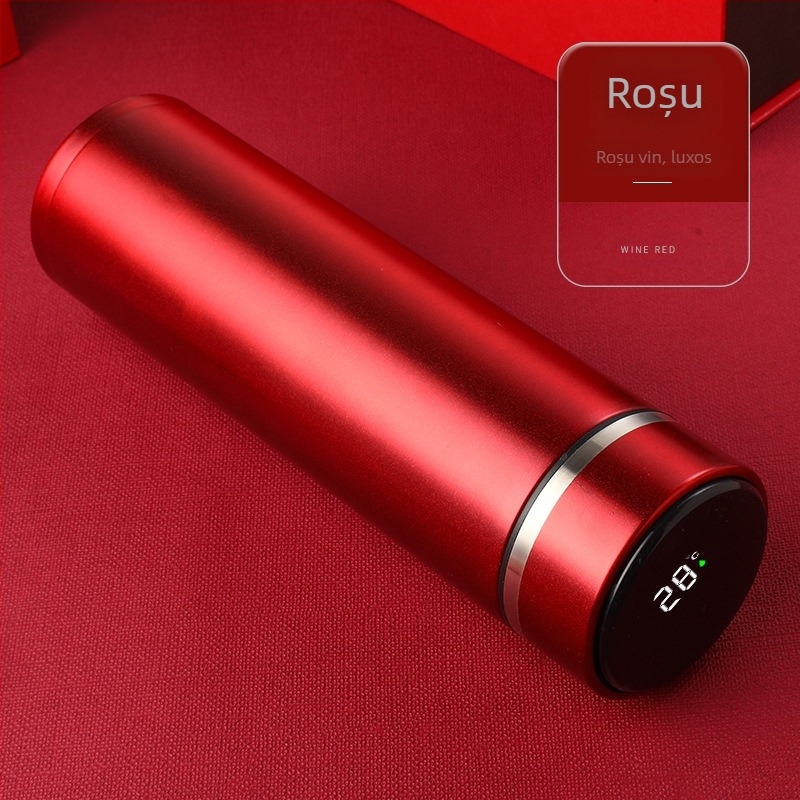 Ecran tactil din oțel inoxidabil 304, termos cu LED inteligent, măsurare dublă a temperaturii în vid, imprimare logo-ul cănii de temperatură