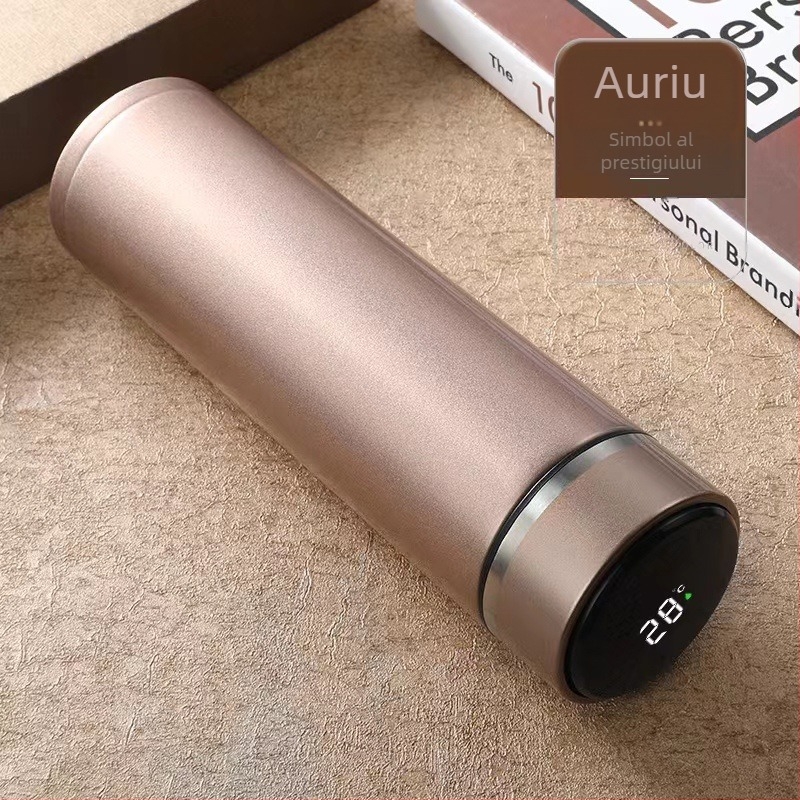 Ecran tactil din oțel inoxidabil 304, termos cu LED inteligent, măsurare dublă a temperaturii în vid, imprimare logo-ul cănii de temperatură