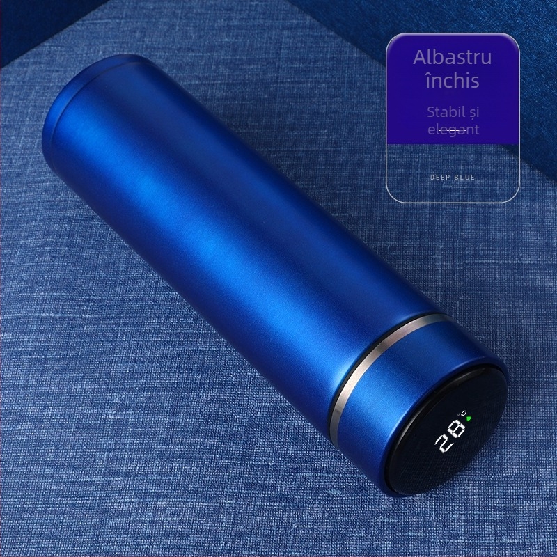 Ecran tactil din oțel inoxidabil 304, termos cu LED inteligent, măsurare dublă a temperaturii în vid, imprimare logo-ul cănii de temperatură