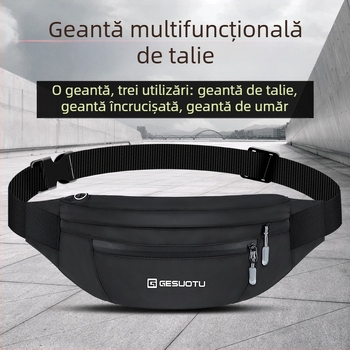 Geantă de talie sport pentru bărbați și femei, capacitate mare, pentru alergare în aer liber, portofel pentru telefon mobil, geantă de casierie, geantă de călătorie crossbody, geantă ultra-subțire mică pentru piept