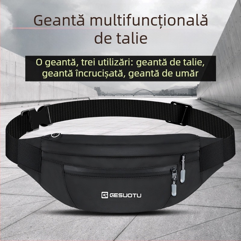 Geantă de talie sport pentru bărbați și femei, capacitate mare, pentru alergare în aer liber, portofel pentru telefon mobil, geantă de casierie, geantă de călătorie crossbody, geantă ultra-subțire mică pentru piept