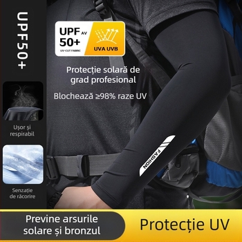 Manșon de protecție solară pentru bărbați, mânecă lungă din mătase glacială, vară, subțire, răcoroasă, respirabilă, protecție UV, protecție pentru brațe de ciclism de vară
