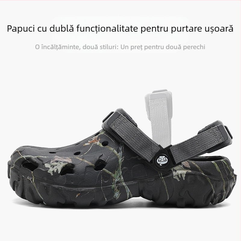 Un pantof, două articole de îmbrăcăminte, saboți transfrontalieri de mărime mare la modă, papuci casual pentru bărbați, încălțăminte de plajă la modă pentru bărbați, pentru exterior