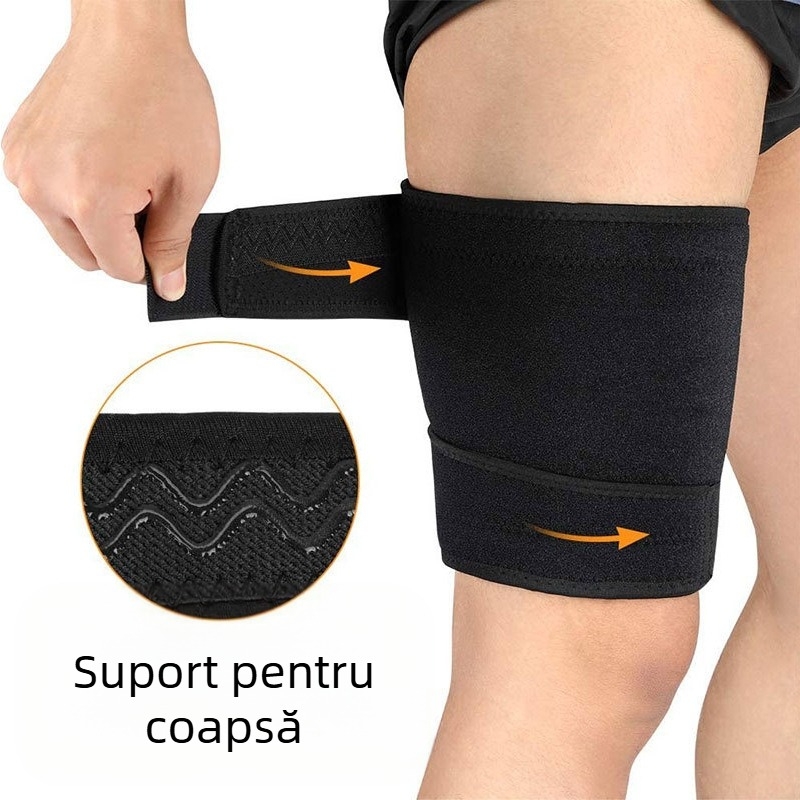 Protecție pentru coapsă sport transfrontalier, alergare, ridicare de haltere, protecție anti-întindere musculară pentru picioare, centură de șold, protecție pentru coapsă fitness, curea de compresie