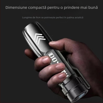 Lanternă LED pentru forțele speciale, lumină puternică, încărcare rapidă, lampă portabilă multifuncțională cu rază lungă de acțiune, lampă de uz casnic cu 9 LED-uri ultra-luminoase