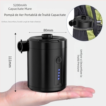Saltea gonflabilă cu inel de înot, barcă gonflabilă, pompă de aer portabilă electrică pentru exterior