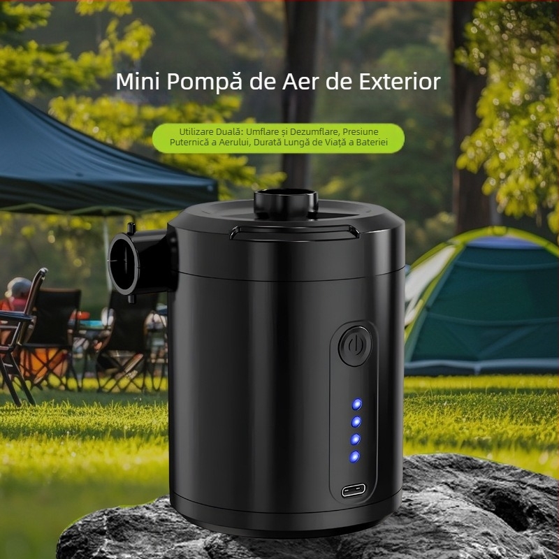 Saltea gonflabilă cu inel de înot, barcă gonflabilă, pompă de aer portabilă electrică pentru exterior