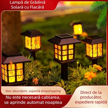 Lumini solare, lumini de gazon, lumini de podea exterioare, lumini cu flacără, lumini de peisaj pentru casă, lumini de grădină pentru vilă, lumini automate