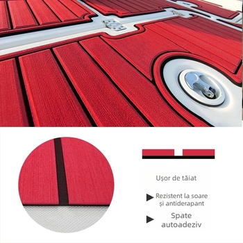 HD Factory în stoc Yacht Caiac Barcă de pescuit Roșu Negru eva Imitație Teak Covoraș antiderapant de înaltă densitate rezistent la UV