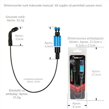 Tensioner de lanț din oțel inoxidabil acoperit cu cauciuc Cross-Border Coolano Jy-SW-26, fără ansamblu de alarmă de pescuit cu lumină