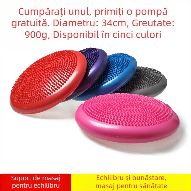 Pernă de masaj yoga transfrontalieră, pernă de aer, placă de echilibru, pad moale, îngroșat, rezistent la explozii, minge cu inflator