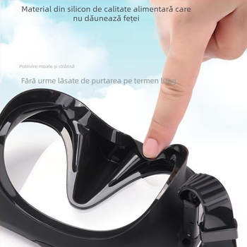 Oglindă facială pentru scufundări libere, protecție nasală, impermeabilă și etanșă, ochelari de scufundări din sticlă securizată integrată pe jumătate de față, plus silicon