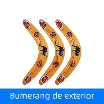 Farfurie zburătoare din lemn pentru exterior, bumerang, în formă de V, jucărie pentru copii, sporturi în aer liber, din lemn masiv