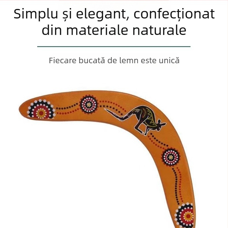 Farfurie zburătoare din lemn pentru exterior, bumerang, în formă de V, jucărie pentru copii, sporturi în aer liber, din lemn masiv