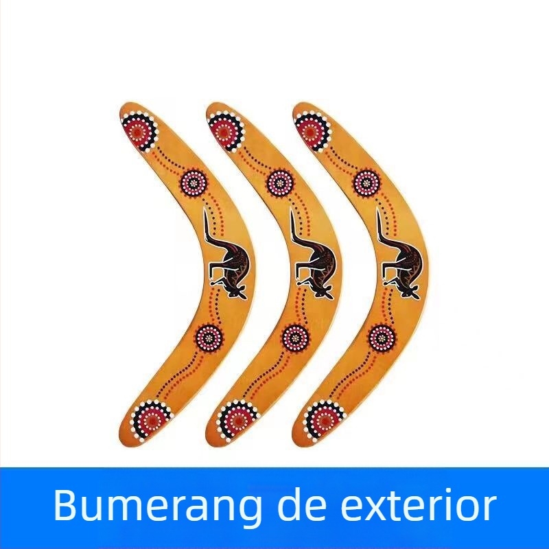 Farfurie zburătoare din lemn pentru exterior, bumerang, în formă de V, jucărie pentru copii, sporturi în aer liber, din lemn masiv