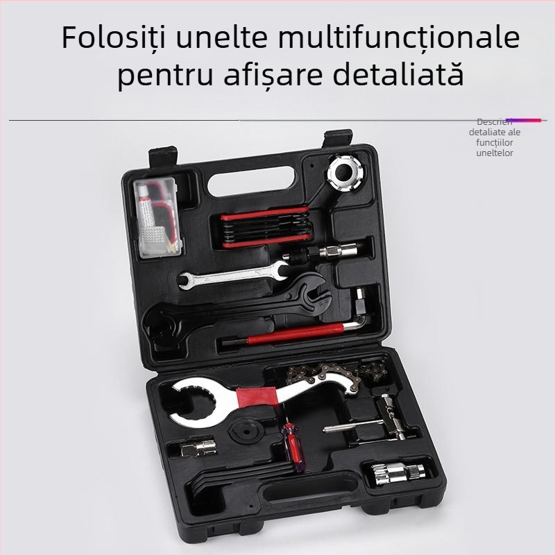 Costum combinat de reparații pentru scule de biciclete, reparații, cheie de spițe pentru lanț, volantă, axă mijlocie, costum de îndepărtare