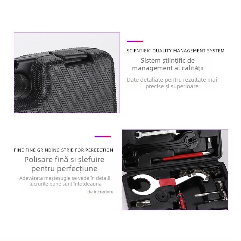 Costum combinat de reparații pentru scule de biciclete, reparații, cheie de spițe pentru lanț, volantă, axă mijlocie, costum de îndepărtare