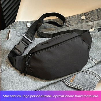 Geantă de talie pentru femei, geantă de umăr simplă de culoare pură, capacitate mare, geantă de piept casual pentru bărbați, geantă crossbody la modă, la modă