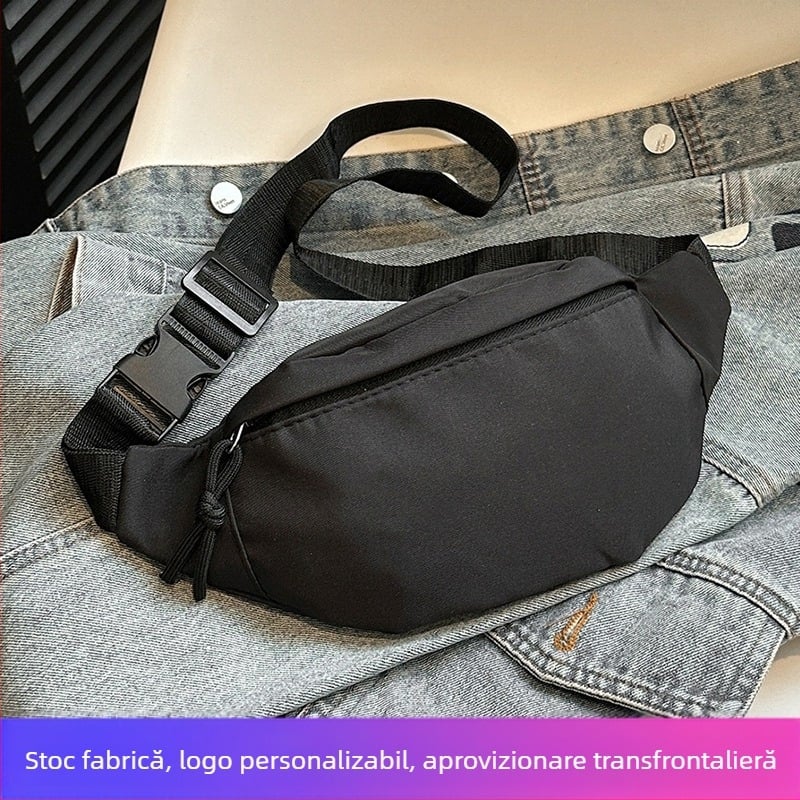 Geantă de talie pentru femei, geantă de umăr simplă de culoare pură, capacitate mare, geantă de piept casual pentru bărbați, geantă crossbody la modă, la modă