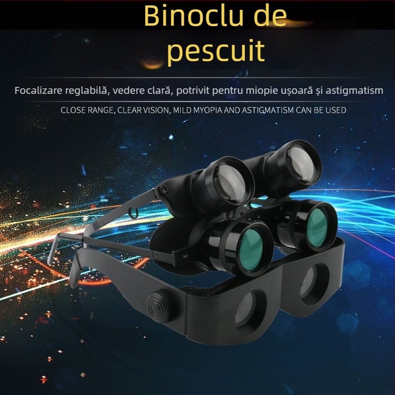 Ochelari de telescop de pescuit, telescop de pescuit vechi cu ochi luminos, lupă pentru miopie, telescop de pescuit