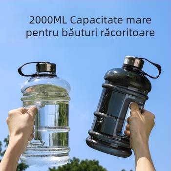 Cană de plastic transfrontalieră de mare capacitate, cană de apă portabilă pentru fitness în aer liber, 2,2 l, etanșă, cu baril de tonă și galon