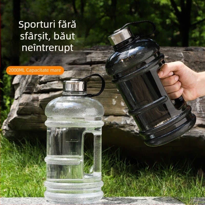 Cană de plastic transfrontalieră de mare capacitate, cană de apă portabilă pentru fitness în aer liber, 2,2 l, etanșă, cu baril de tonă și galon