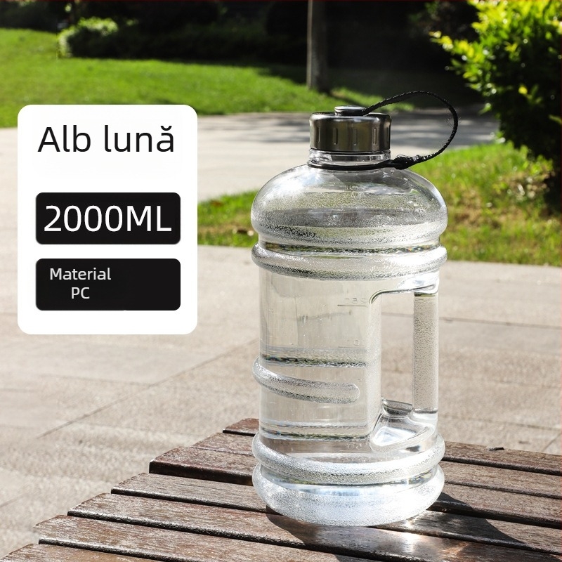 Cană de plastic transfrontalieră de mare capacitate, cană de apă portabilă pentru fitness în aer liber, 2,2 l, etanșă, cu baril de tonă și galon