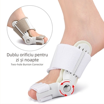 Separator de degete cu două orificii pentru degetul mare de la picior, valgus, în stoc, pentru osul piciorului, valgus, Hallux Valgus, potrivit pentru utilizare zi și noapte