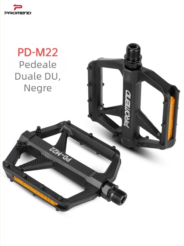 Pedale de bicicletă Promend, reflector cu curea din nailon, dublu Du, integrate, antiderapante, cu unghii, pentru ciclism de munte