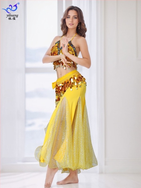 Costume de dans cu ciucuri și paiete, Fuste de dans oriental, Costume de spectacol, Costume de concurs pentru spectacole pe scenă, Costume de dans exotic tribal pentru petreceri