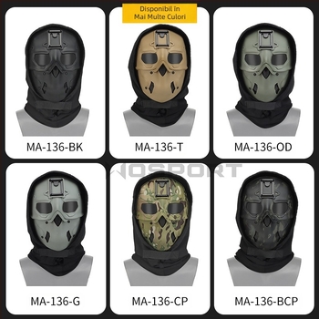 WOSPORT Mască Wild costum Mască de protecție pentru cap Mod de utilizare dublă Protecție facială completă Culoare solidă