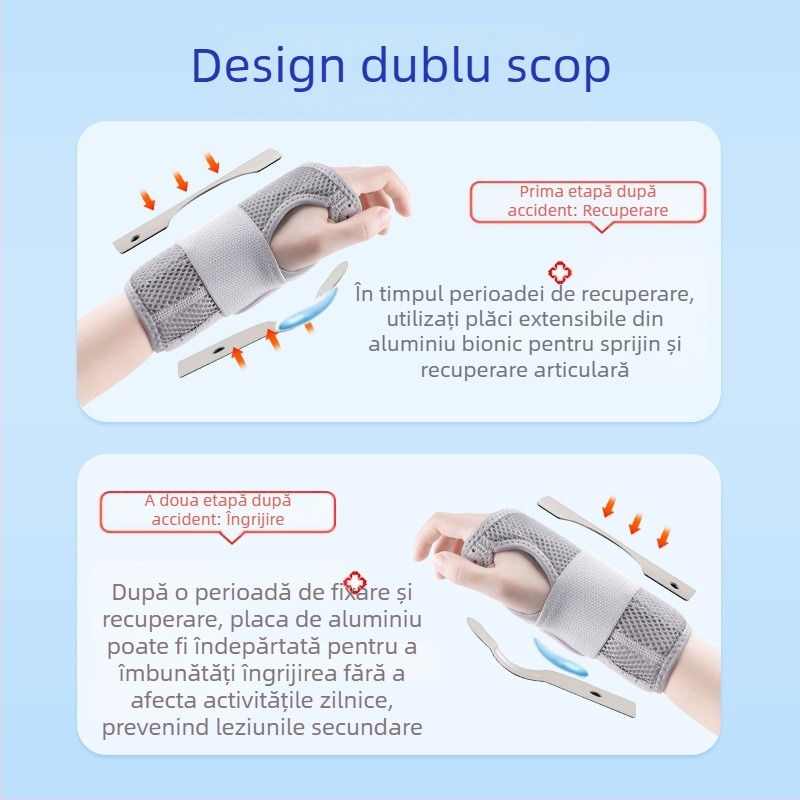 Placă de oțel pentru încheietura mâinii, teacă de tendon, fixator pentru entorsă de încheietură, bretele fixe, curea pentru încheietura mâinii, teacă pentru încheietura mâinii, protector pentru încheietura mâinii