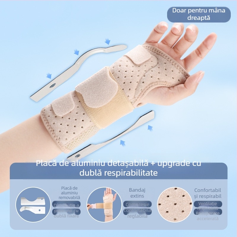 Placă de oțel pentru încheietura mâinii, teacă de tendon, fixator pentru entorsă de încheietură, bretele fixe, curea pentru încheietura mâinii, teacă pentru încheietura mâinii, protector pentru încheietura mâinii