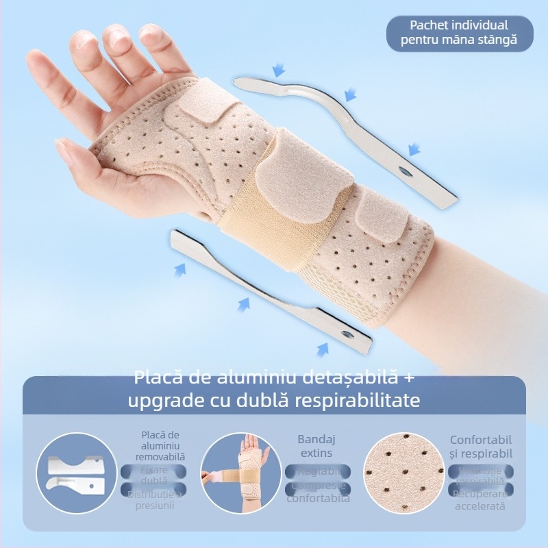 Placă de oțel pentru încheietura mâinii, teacă de tendon, fixator pentru entorsă de încheietură, bretele fixe, curea pentru încheietura mâinii, teacă pentru încheietura mâinii, protector pentru încheietura mâinii