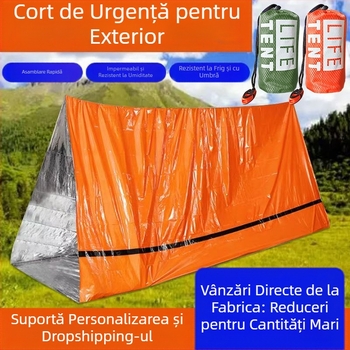 Cort de urgență portabil în aer liber, salvare de urgență, salvare în caz de dezastru, camping, sac de dormit rezistent la frig, pătură termică, alpinism, camping transfrontalier, Dropshipping