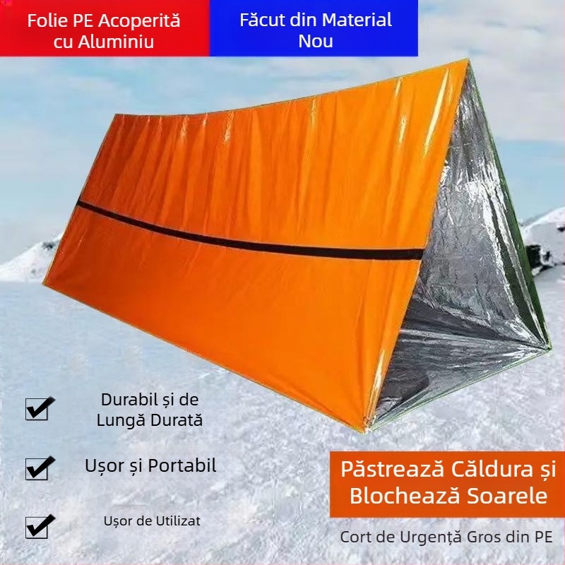 Cort de urgență portabil în aer liber, salvare de urgență, salvare în caz de dezastru, camping, sac de dormit rezistent la frig, pătură termică, alpinism, camping transfrontalier, Dropshipping