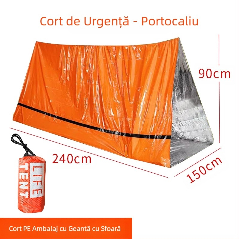Cort de urgență portabil în aer liber, salvare de urgență, salvare în caz de dezastru, camping, sac de dormit rezistent la frig, pătură termică, alpinism, camping transfrontalier, Dropshipping