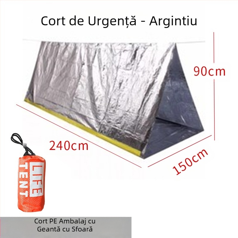 Cort de urgență portabil în aer liber, salvare de urgență, salvare în caz de dezastru, camping, sac de dormit rezistent la frig, pătură termică, alpinism, camping transfrontalier, Dropshipping