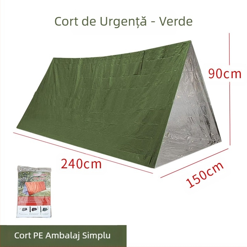 Cort de urgență portabil în aer liber, salvare de urgență, salvare în caz de dezastru, camping, sac de dormit rezistent la frig, pătură termică, alpinism, camping transfrontalier, Dropshipping