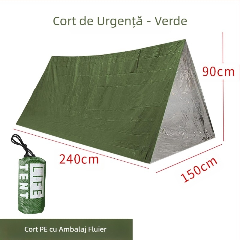 Cort de urgență portabil în aer liber, salvare de urgență, salvare în caz de dezastru, camping, sac de dormit rezistent la frig, pătură termică, alpinism, camping transfrontalier, Dropshipping